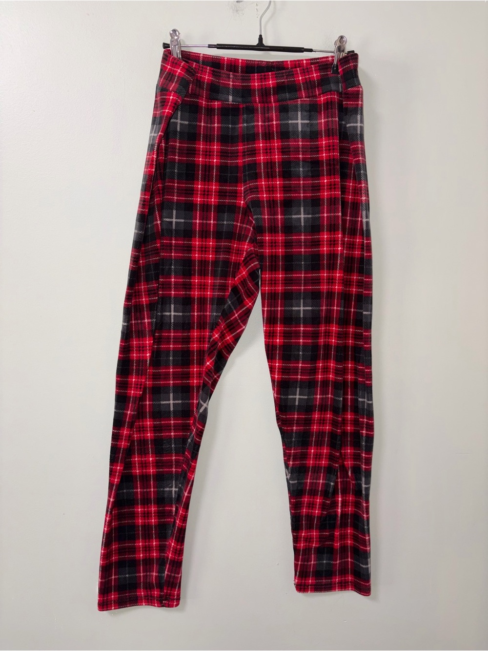 Climate Right by Cuddl Duds Red Black Plaid Velvety Soft Pajama Pants Women’s XL
